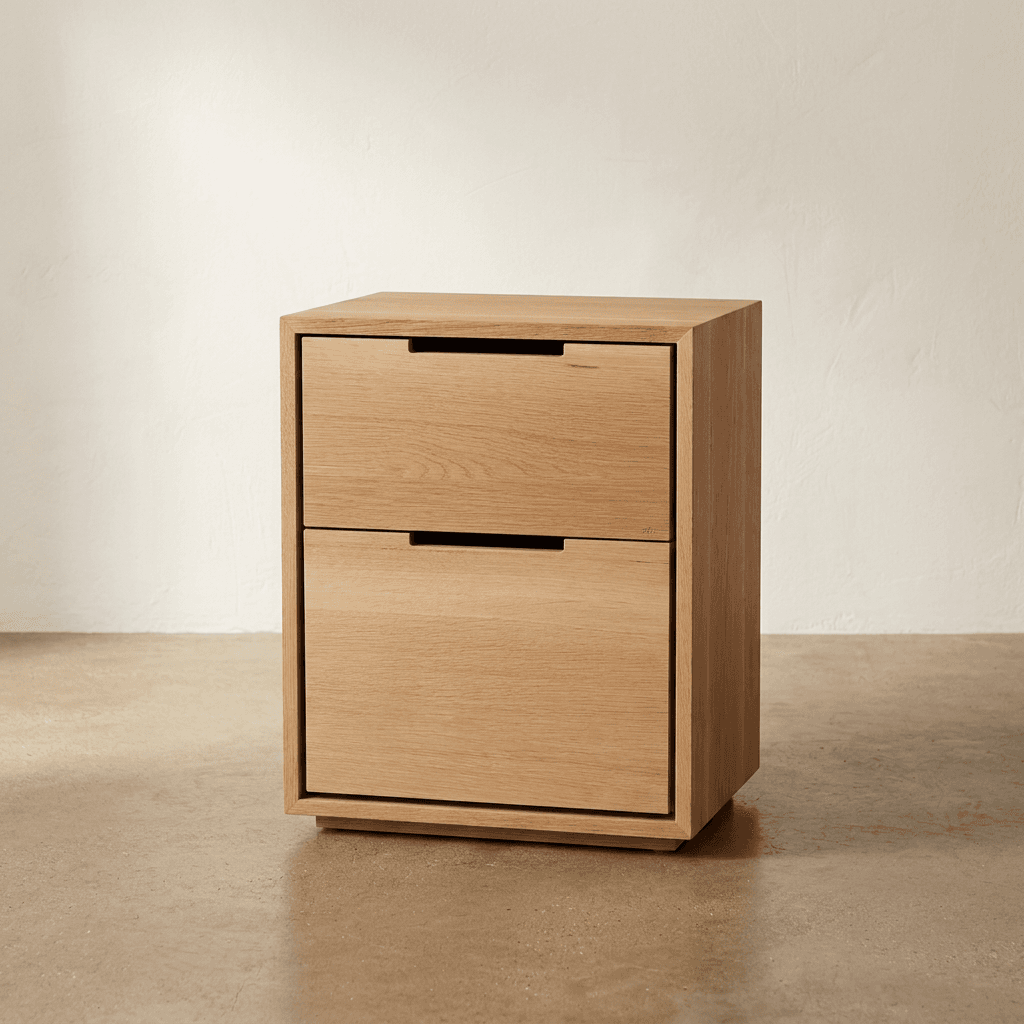 White oak nightstand — clean product shot
